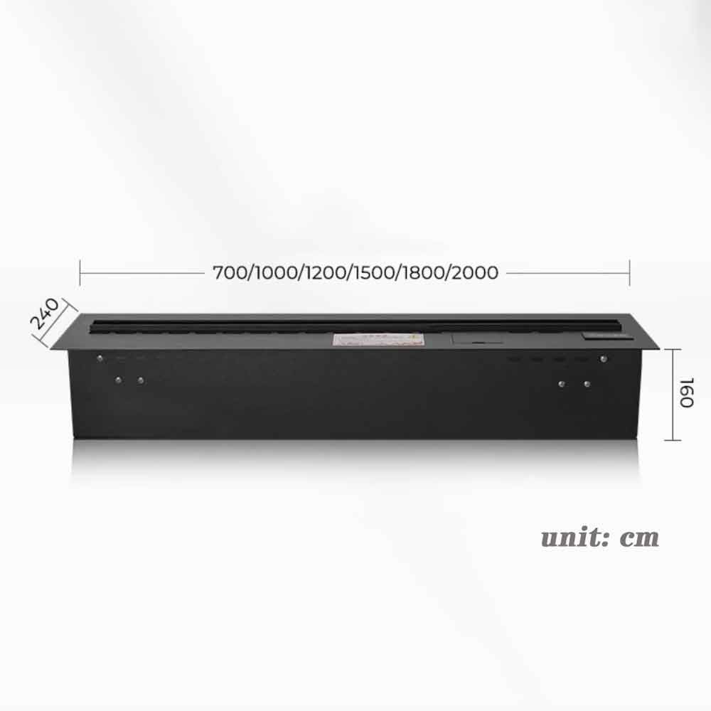 Recessed Water Vapor Electric Fireplace with LED Flame & Remote Control