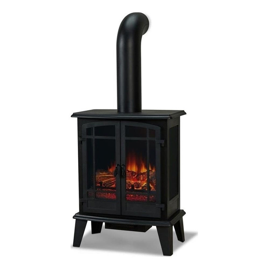 25" Electric Fireplace Stove with Realistic Log Flame Effect, Adjustable Thermostat & Auto Shut-Off