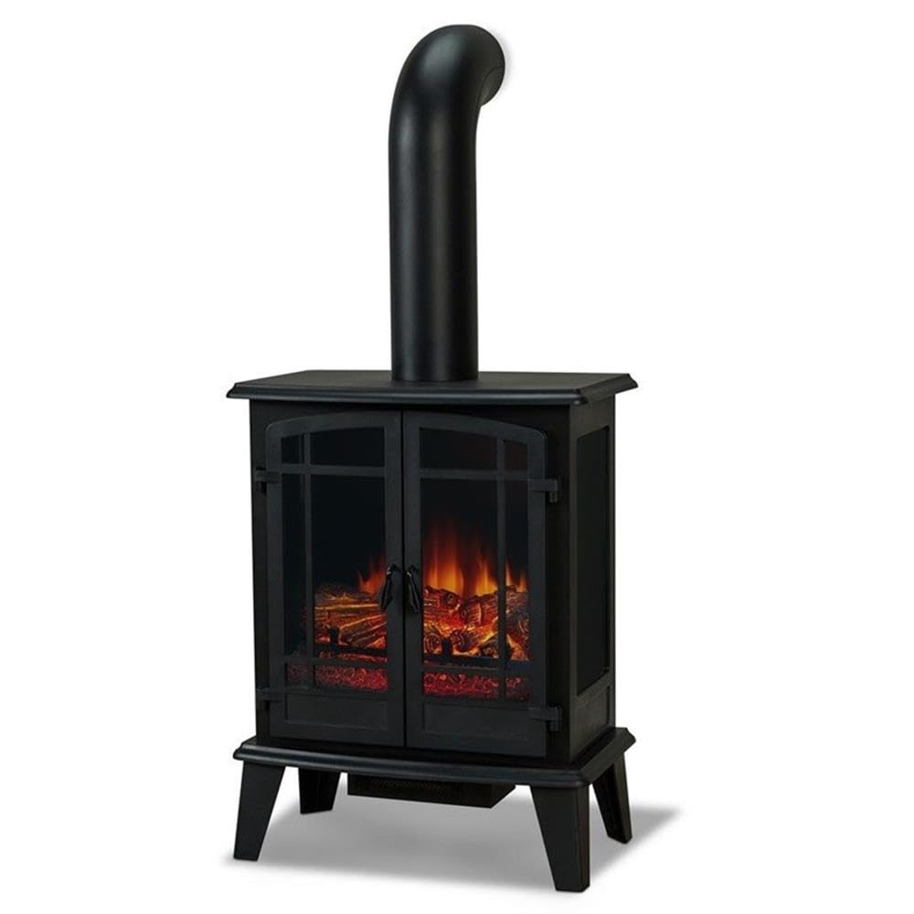 25" Electric Fireplace Stove with Realistic Log Flame Effect, Adjustable Thermostat & Auto Shut-Off