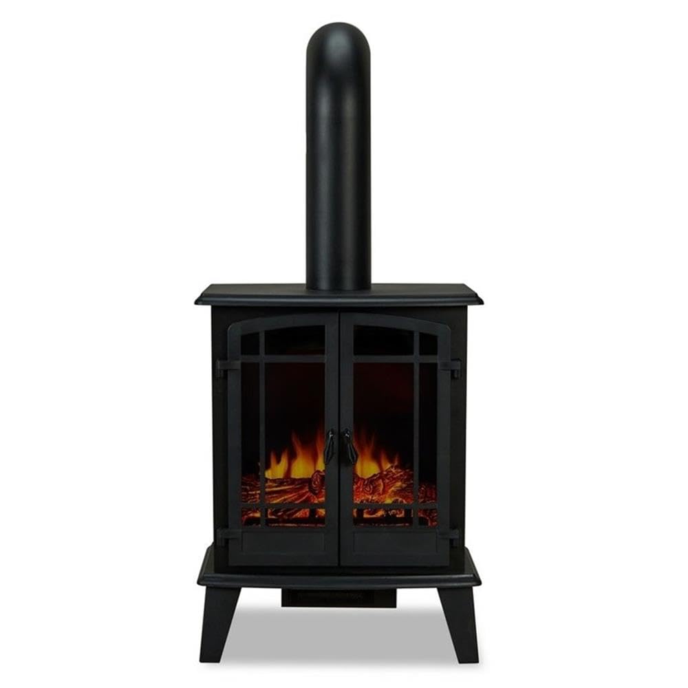 25" Electric Fireplace Stove with Realistic Log Flame Effect, Adjustable Thermostat & Auto Shut-Off