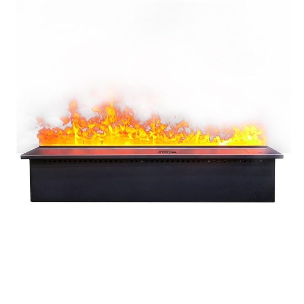 Recessed Water Vapor Electric Fireplace with LED Flame & Remote Control