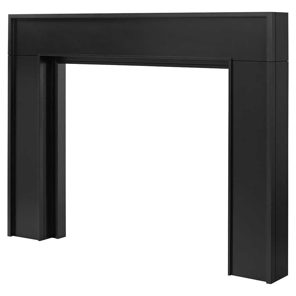 Modern Wood Fireplace Mantel Surround Kit with Shelf, Minimalist Poplar Design