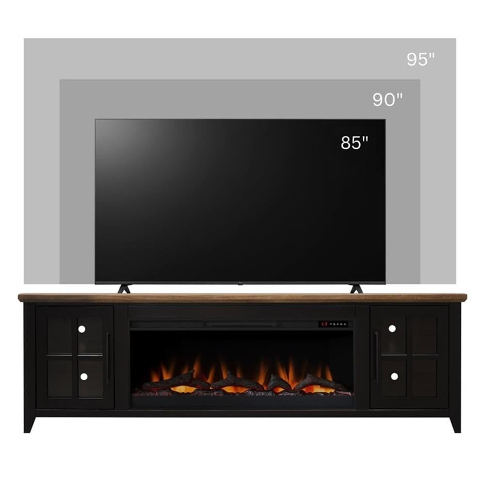 83" Fireplace TV Stand for TVs up to 95", Minimal Assembly Design