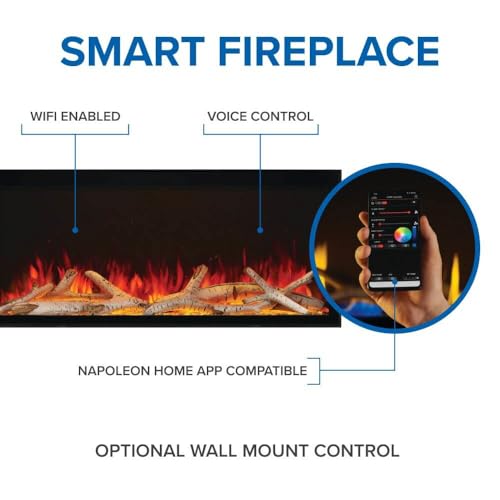 50" FlexMount Electric Fireplace with Wi-Fi, Voice & App Control, Built-In or Wall Mount