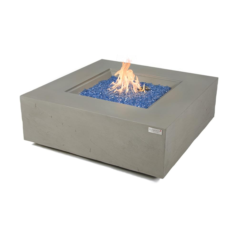 Square Outdoor Fire Pit Table with Canvas Cover & Lava Rocks for Patio and Backyard Use