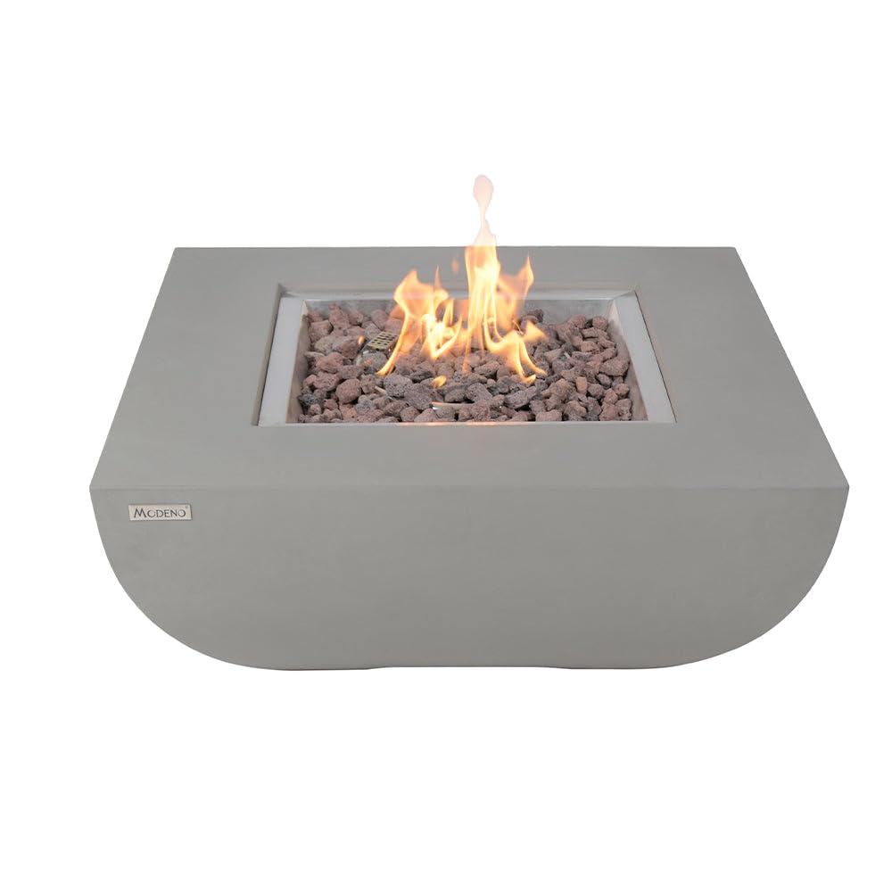 Square Outdoor Fire Pit Table with Canvas Cover & Lava Rocks for Patio and Backyard Use