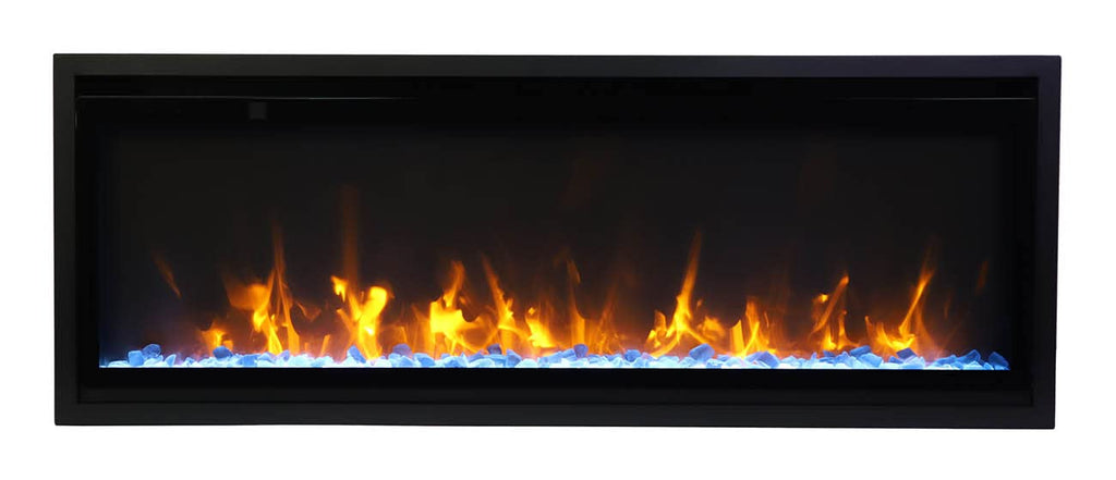 42" Slim Smart Electric Fireplace with Wi-Fi, Touch Control & Adjustable Flames, Indoor/Outdoor Use