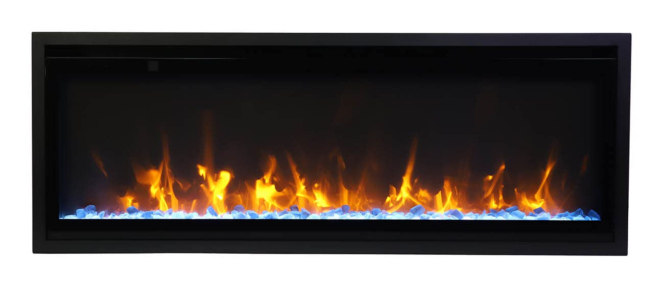 42" Slim Smart Electric Fireplace with Wi-Fi, Touch Control & Adjustable Flames, Indoor/Outdoor Use