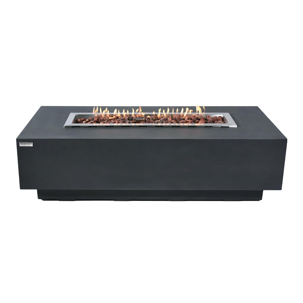 Square Outdoor Fire Pit Table with Canvas Cover & Lava Rocks for Patio and Backyard Use