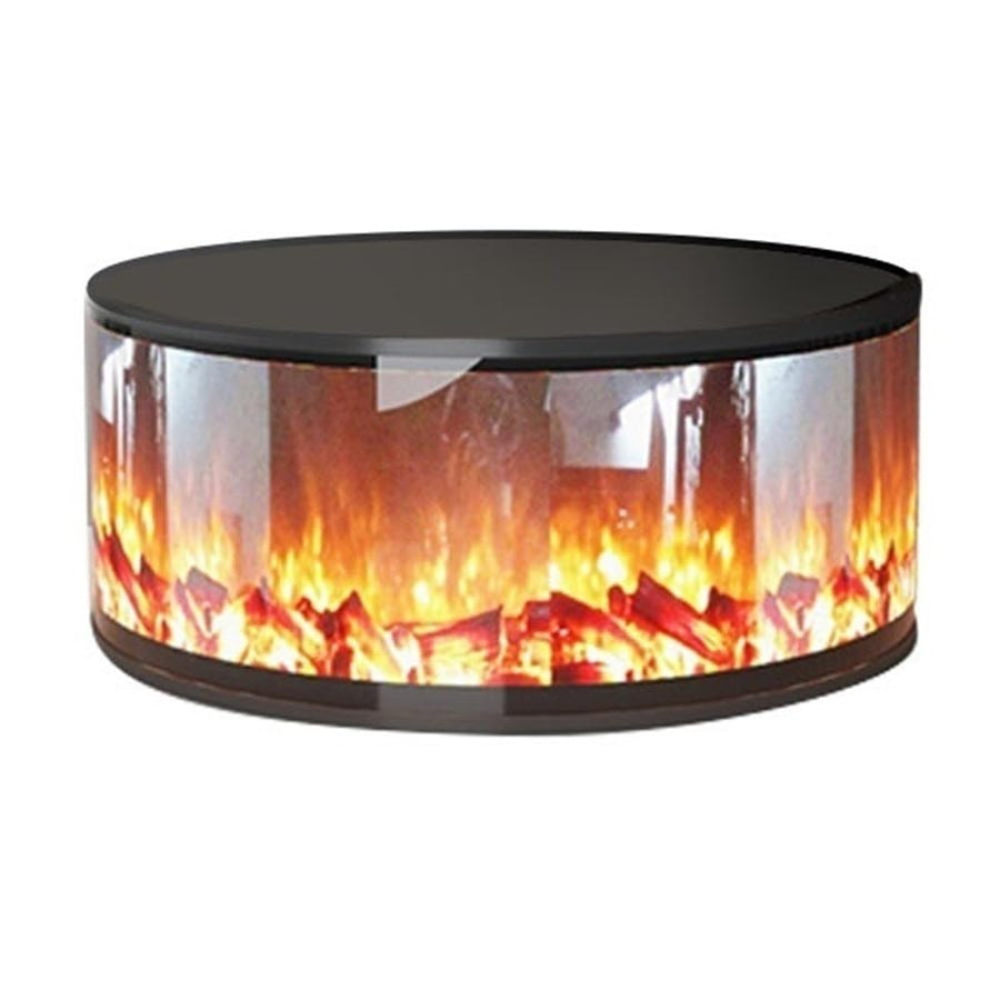 Cylindrical Electric Fireplace with Adjustable LED Flame & Remote Control, Freestanding/Recessed Design