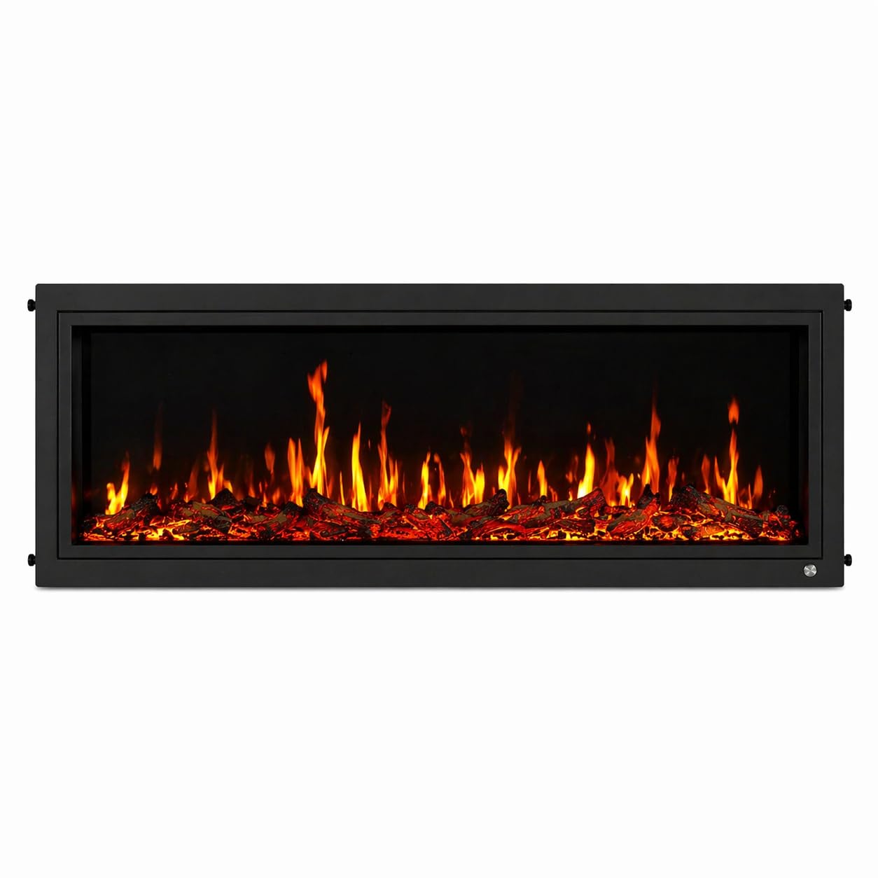 Ultra-Slim Electric Fireplace with Multi-Flame LED, Driftwood Logs, River Rocks & App Control 45"