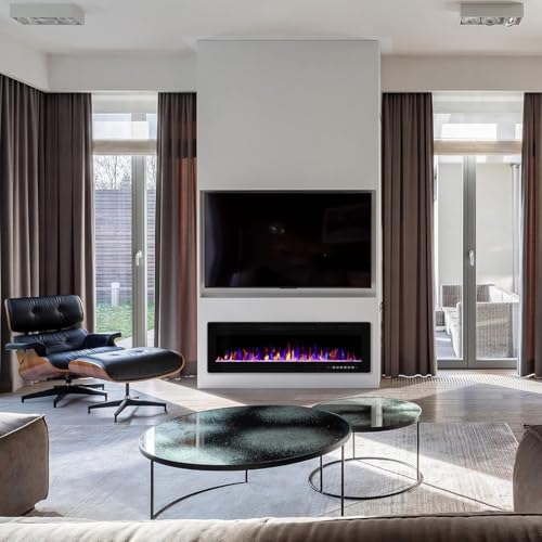 Electactic Electric Fireplace, Recessed and Wall Mounted