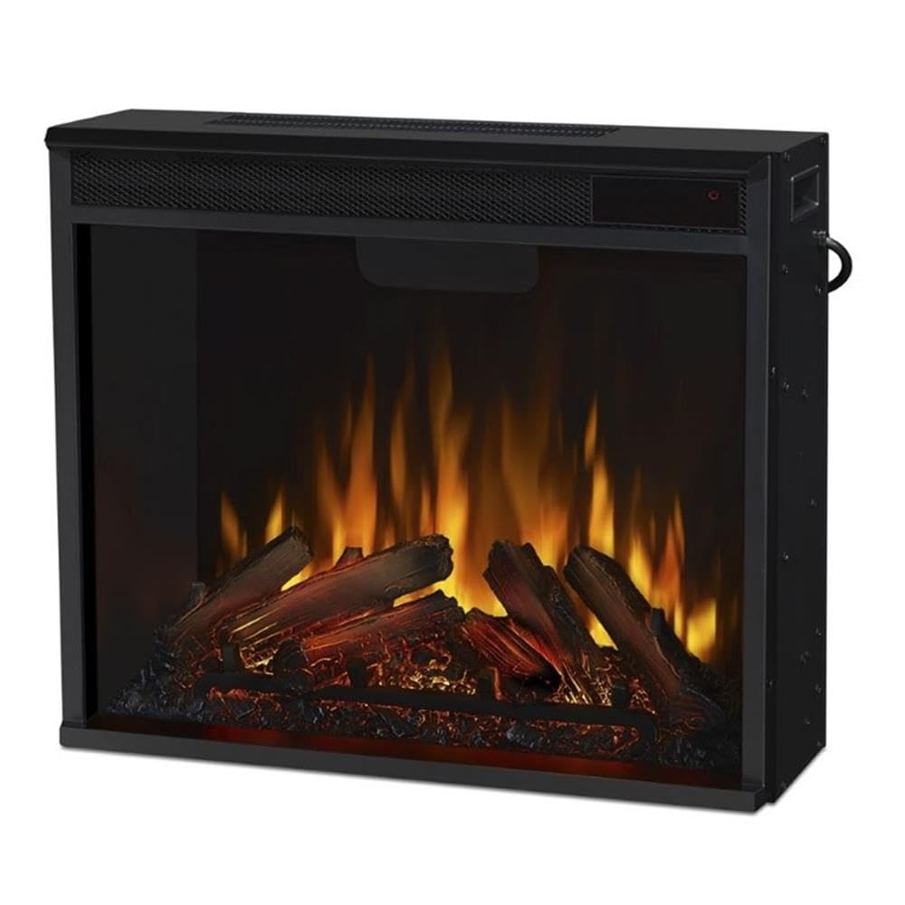 Solid Wood Corner Fireplace TV Stand with Remote Control, Adjustable LED Flame & 1500W Heater