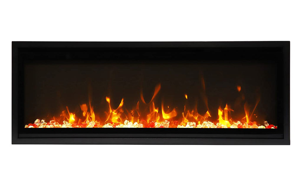 42" Slim Smart Electric Fireplace with Wi-Fi, Touch Control & Adjustable Flames, Indoor/Outdoor Use