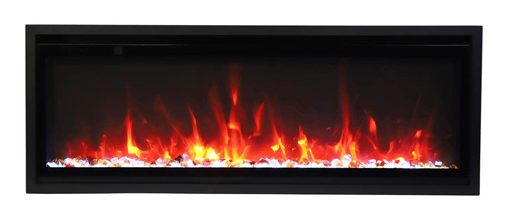 42" Slim Smart Electric Fireplace with Wi-Fi, Touch Control & Adjustable Flames, Indoor/Outdoor Use