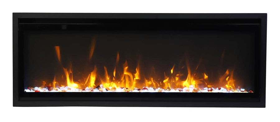 42" Slim Smart Electric Fireplace with Wi-Fi, Touch Control & Adjustable Flames, Indoor/Outdoor Use