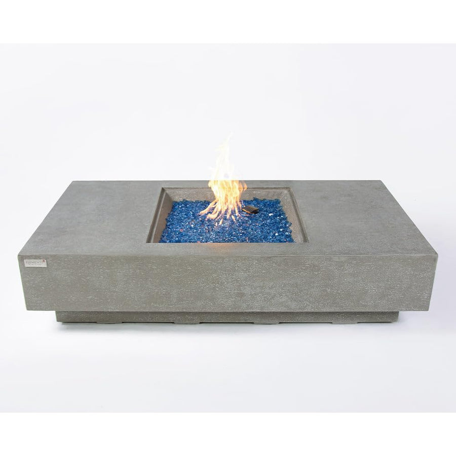 60" Concrete Fire Pit Table with Fire Glass for Patio, Garden & Outdoor Heating