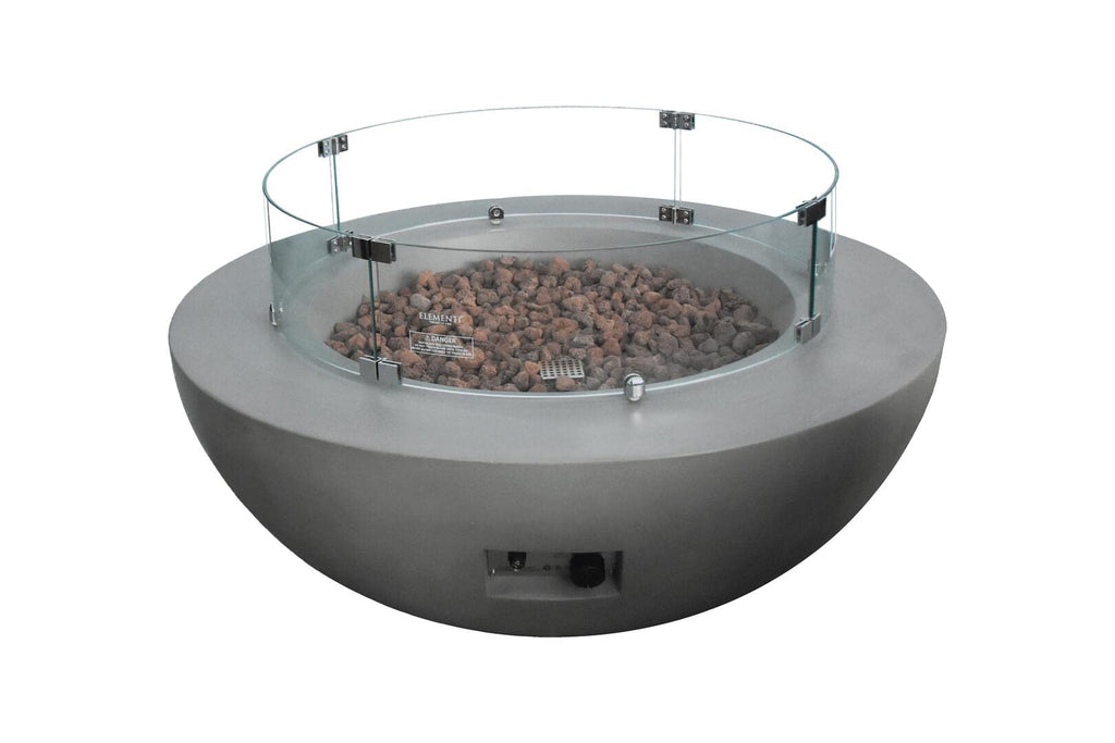 42" Concrete Fire Pit Bowl with Electronic Ignition, Lava Rock & Canvas Cover