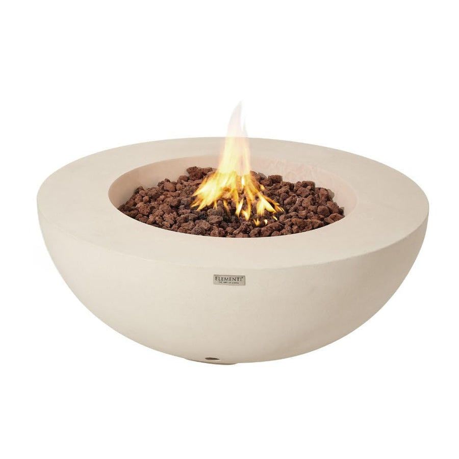 42" Concrete Fire Pit Bowl with Electronic Ignition, Lava Rock & Canvas Cover