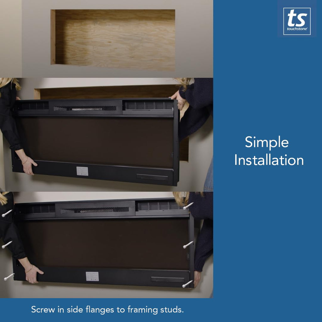 Touchstone Sideline Recessed Mounted Electric Fireplace
