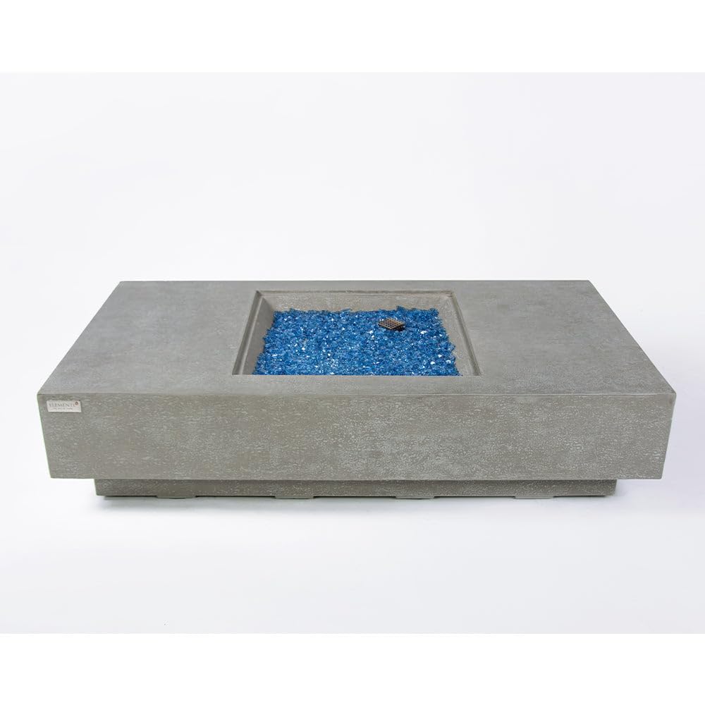 60" Concrete Fire Pit Table with Fire Glass for Patio, Garden & Outdoor Heating