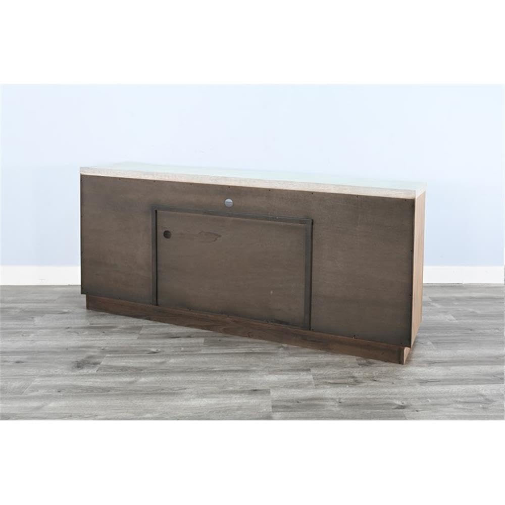 78" Media Console with Electric Fireplace, Infrared Quartz Heater & Adjustable Shelves