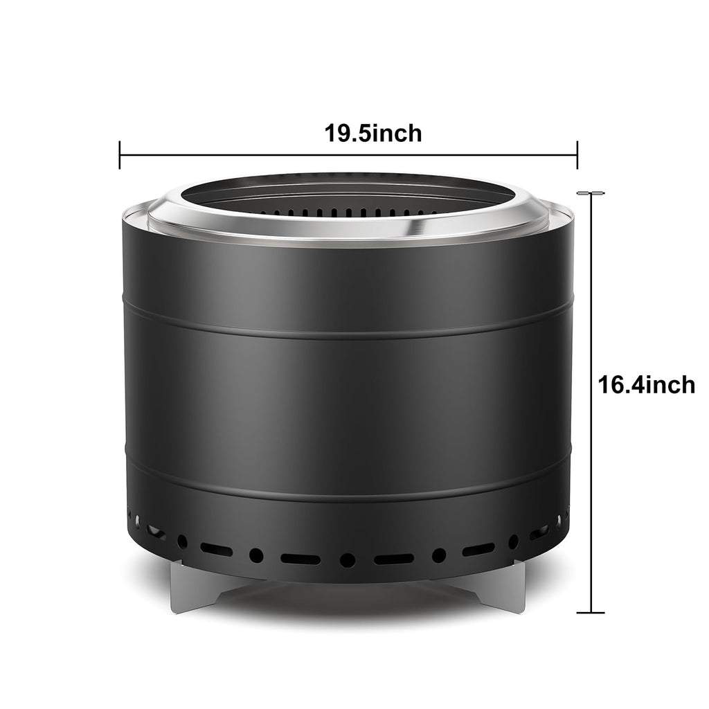 Stainless Steel Smokeless Wood-Burning Fire Pit for Outdoor Use