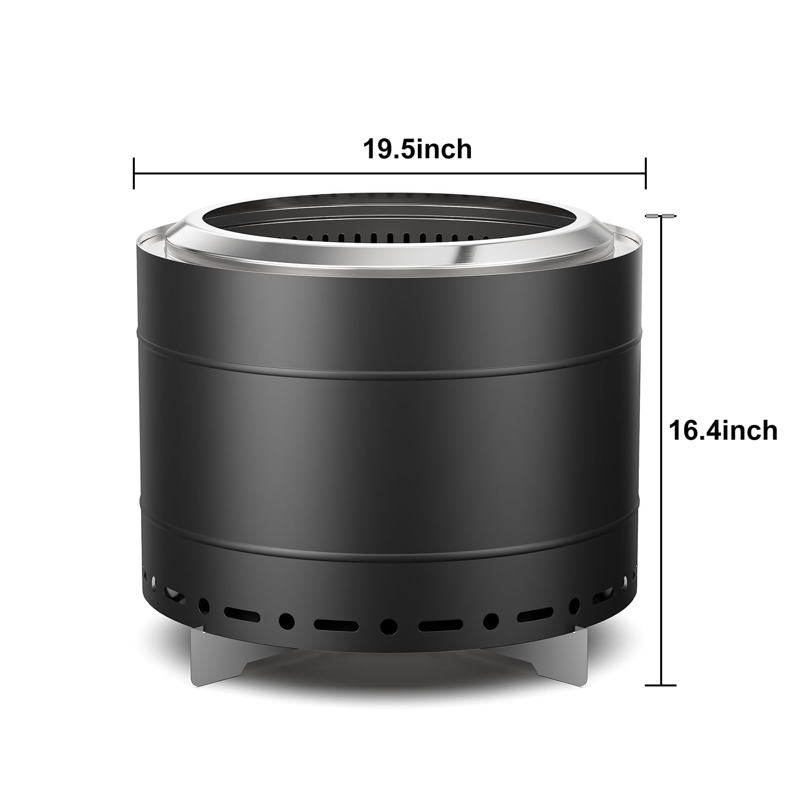 Stainless Steel Smokeless Wood-Burning Fire Pit for Outdoor Use
