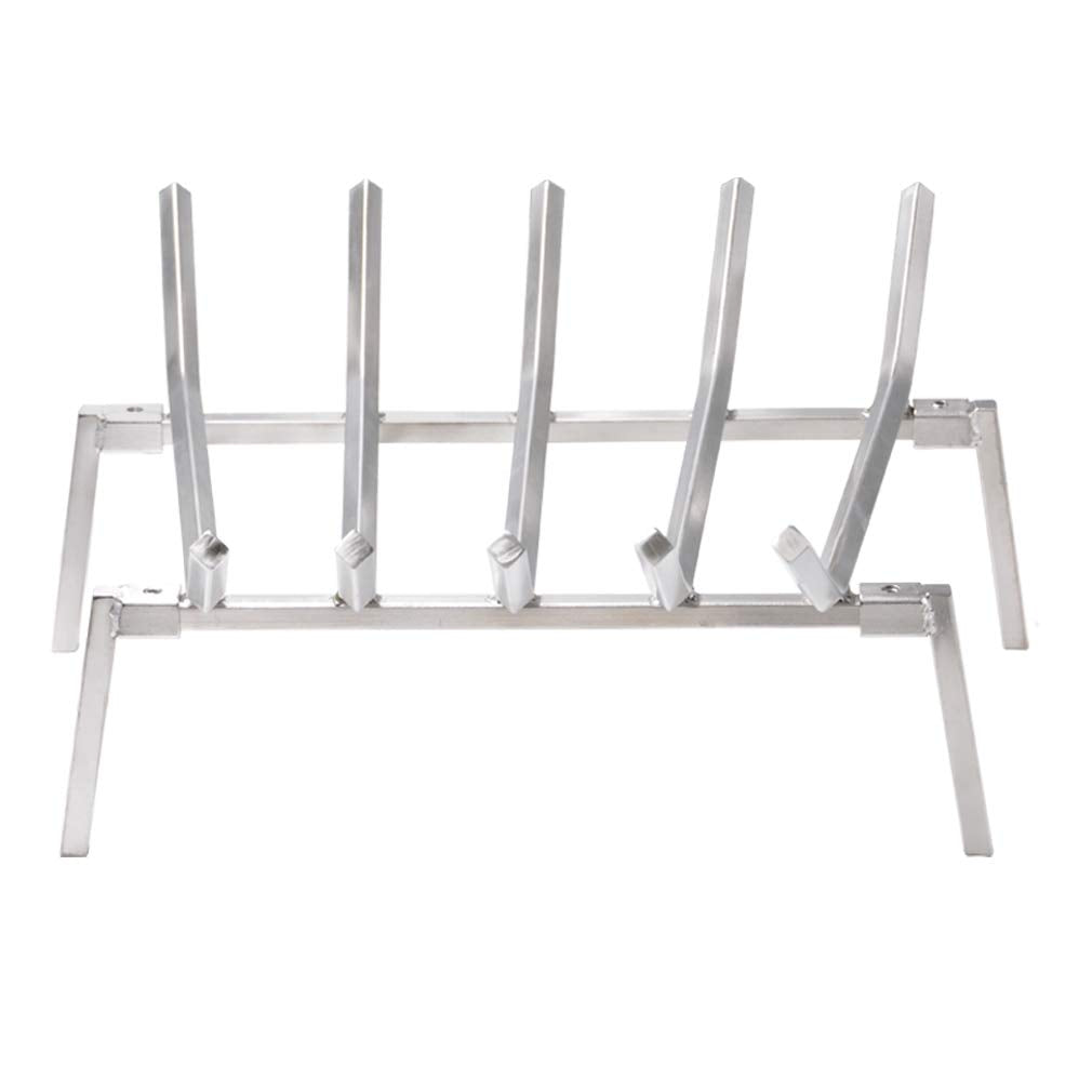 Stainless Steel Fireplace Log Grate with Dual Burner Pan & Natural Gas Connection Kit