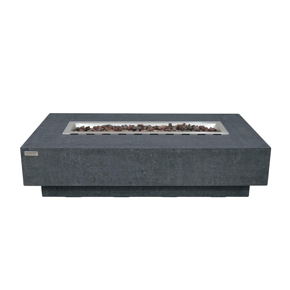 Square Outdoor Fire Pit Table with Canvas Cover & Lava Rocks for Patio and Backyard Use