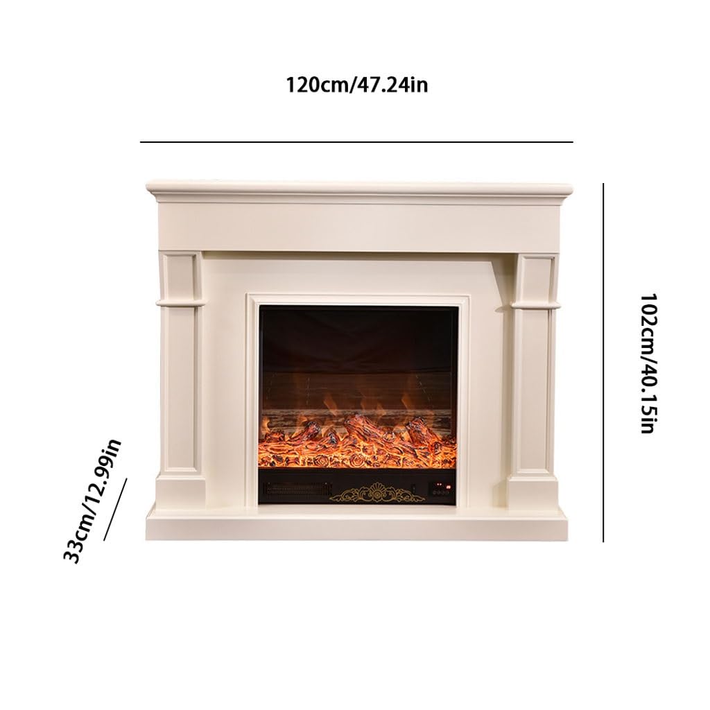 European Style Water Vapor Fireplace with Simulated Flame & Carved Mantel Design