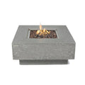 Square Outdoor Fire Pit Table with Canvas Cover & Lava Rocks for Patio and Backyard Use