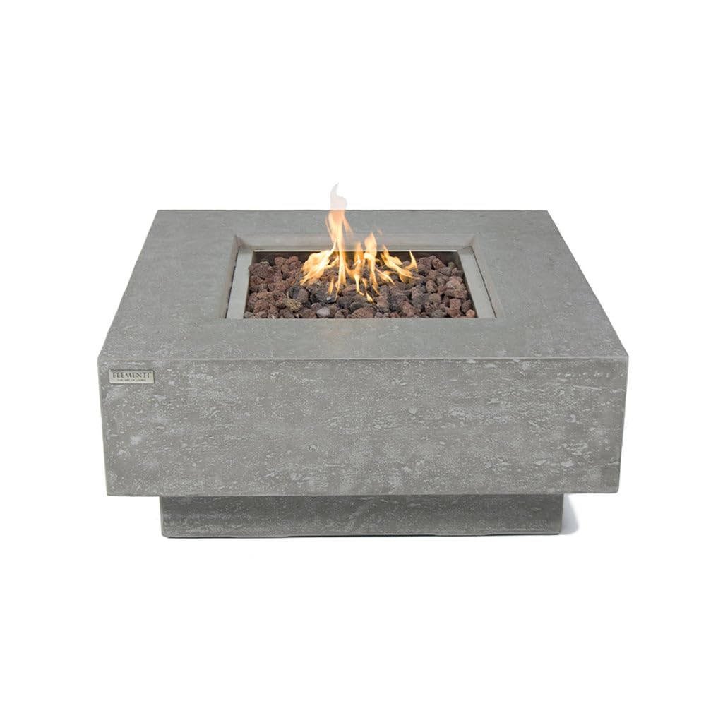 Square Outdoor Fire Pit Table with Canvas Cover & Lava Rocks for Patio and Backyard Use
