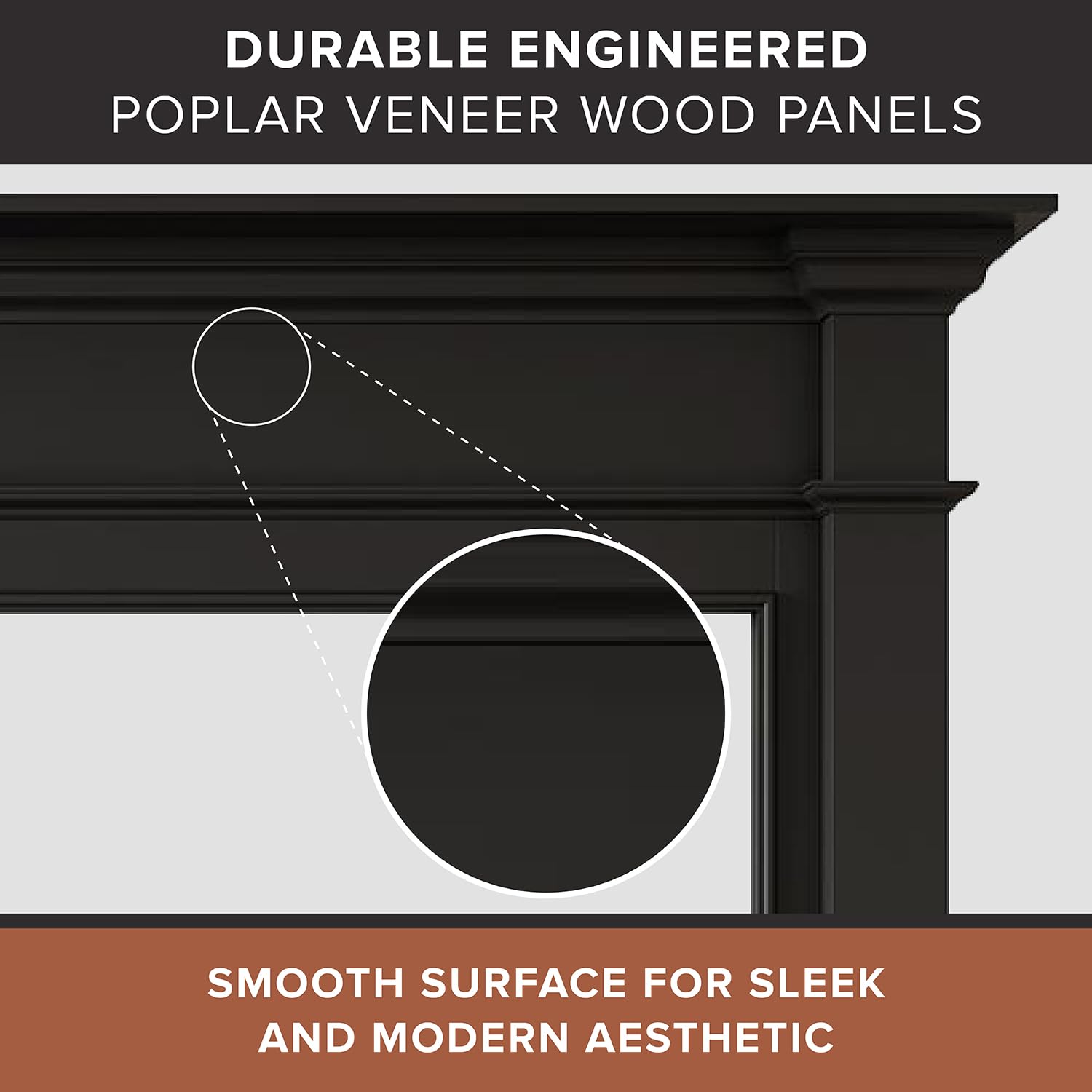 Modern Ember Lakeport Traditional Wood Fireplace Mantel Surround Kit - Parent