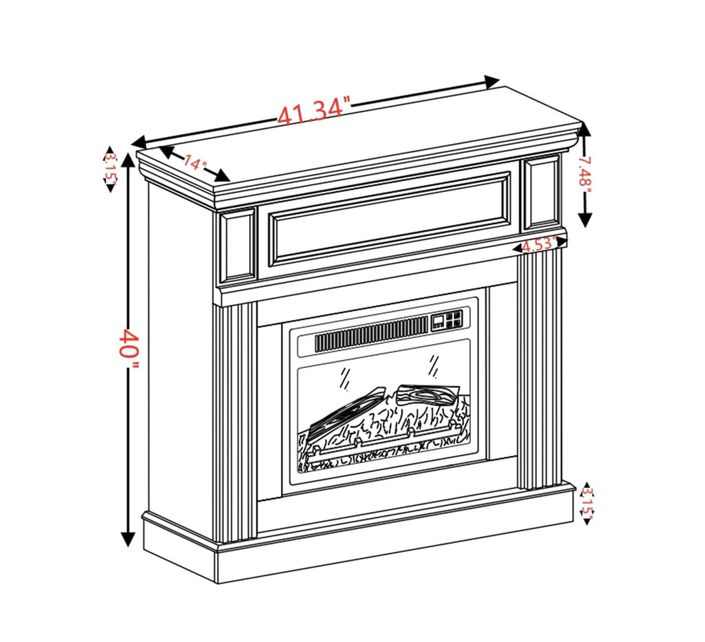 Fireplace Mantel Console for 23" Electric Fireplace, Space-Saving Modern Design for Living Room