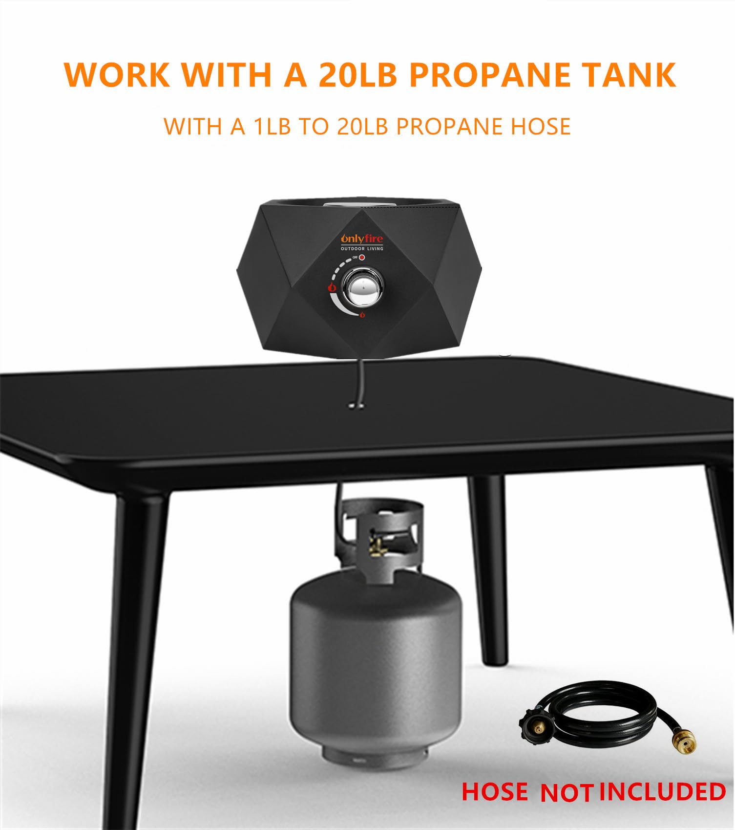 14" Portable Tabletop Gas Fire Pit for Patio, Camping & Outdoor Use