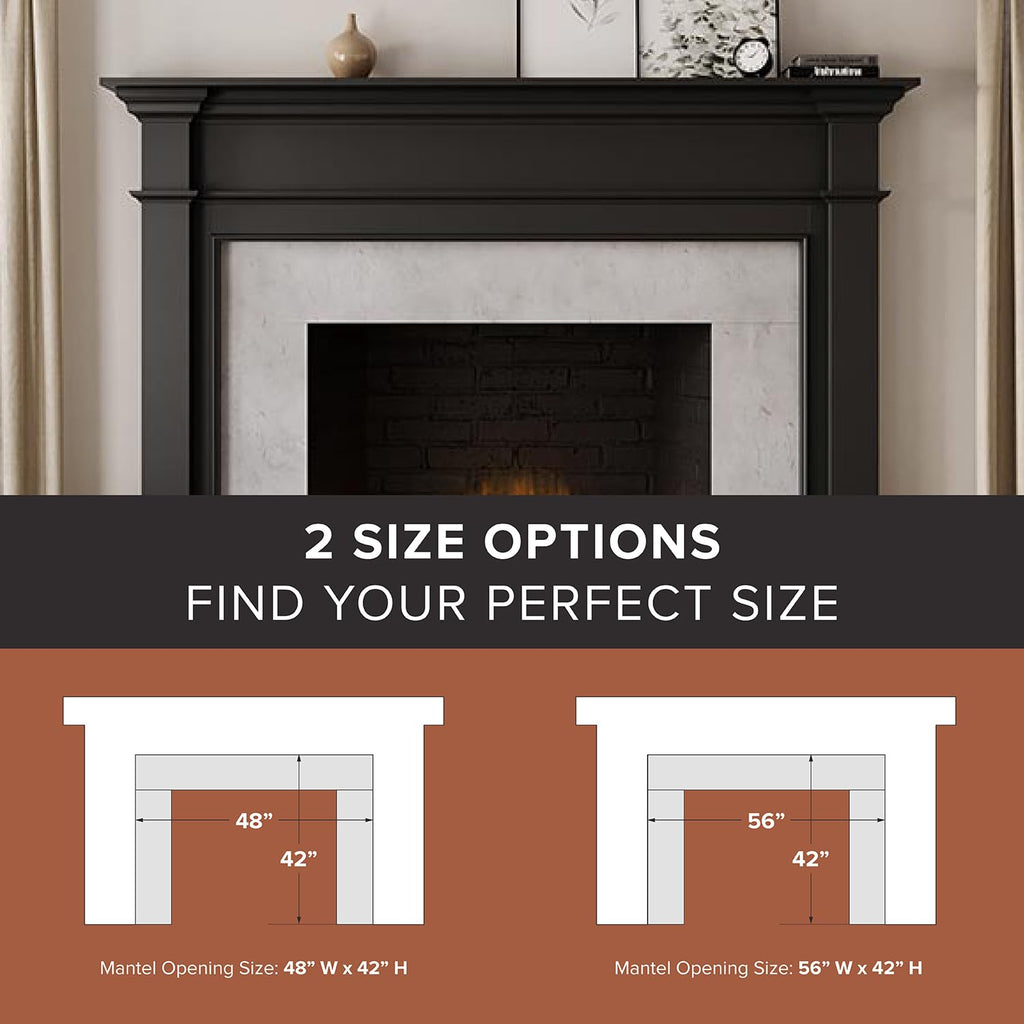 Modern Ember Lakeport Traditional Wood Fireplace Mantel Surround Kit - Parent