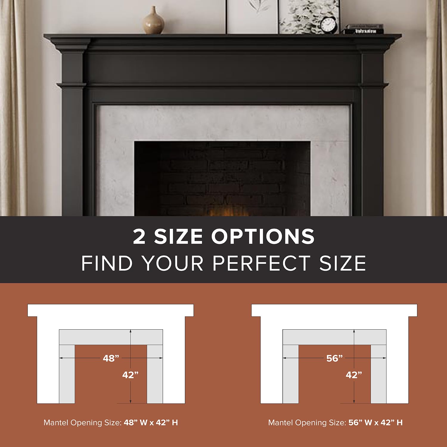 Modern Ember Lakeport Traditional Wood Fireplace Mantel Surround Kit - Parent