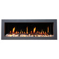 48" Wall-Mounted Electric Fireplace with Crackling Sound, App Control, Driftwood Logs & Remote, Black