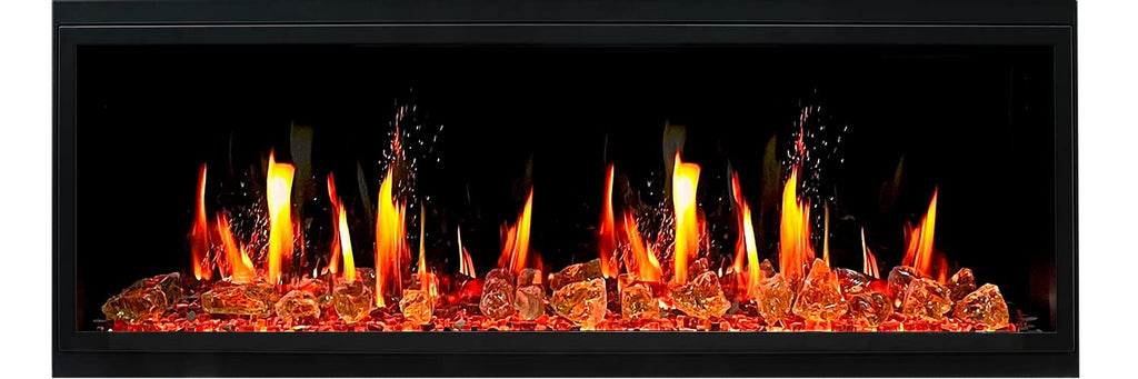 Ultra-Slim Electric Fireplace with Multi-Flame LED, Driftwood Logs, River Rocks & App Control 45"