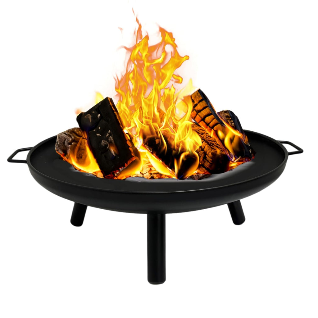 23" Wood-Burning Fire Pit, Durable Steel Outdoor Fire Pit for Backyard, Camping & BBQ