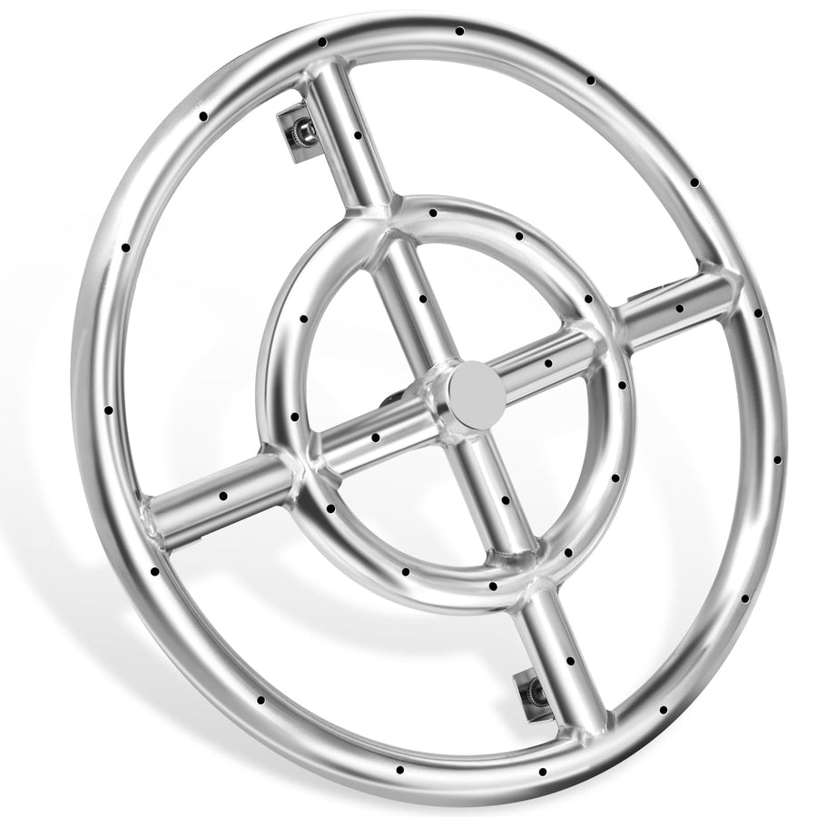 Hiorucet 12'' 18'' 22'' 24'' Round Fire Pit Ring Burner for Natural Gas & Propane Fire Pit Replacement Parts, 304 Stainless Steel Firepit Round Burner Insert.