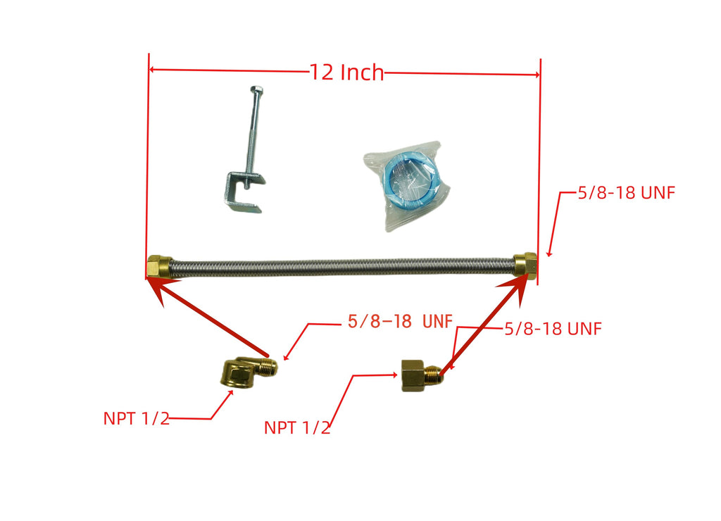 18"–24" Gas Fireplace Burner Pan with Valve for Gas Logs, Propane Compatible