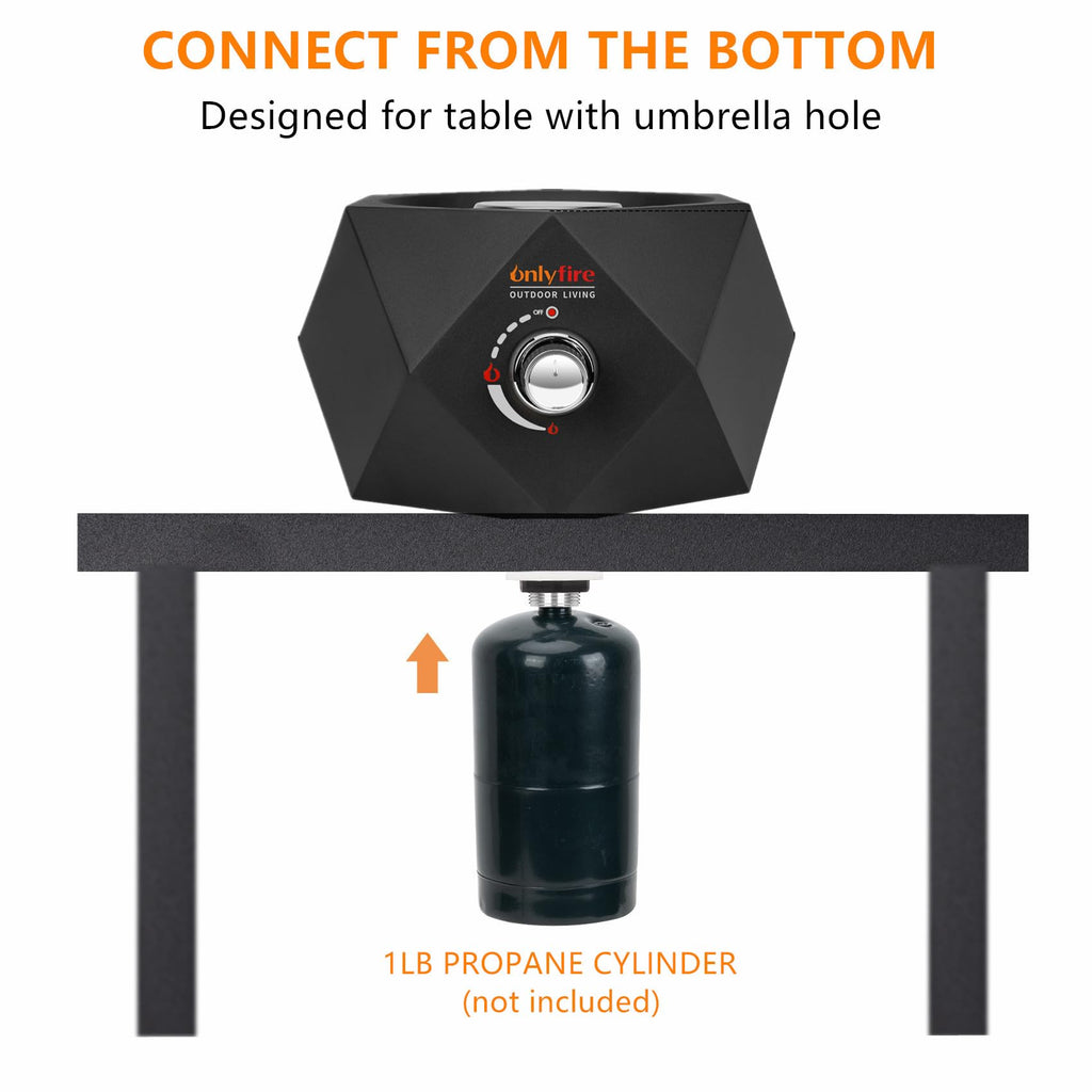 14" Portable Tabletop Gas Fire Pit for Patio, Camping & Outdoor Use