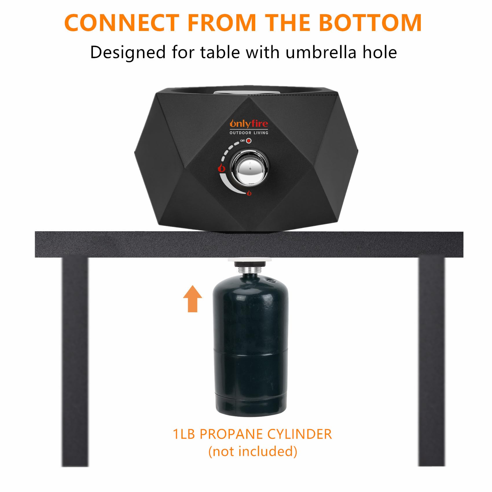 14" Portable Tabletop Gas Fire Pit for Patio, Camping & Outdoor Use