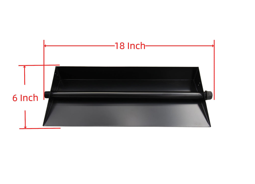 18" Gas Fireplace Burner Pan for Gas Logs & Fire Pits, Propane Compatible