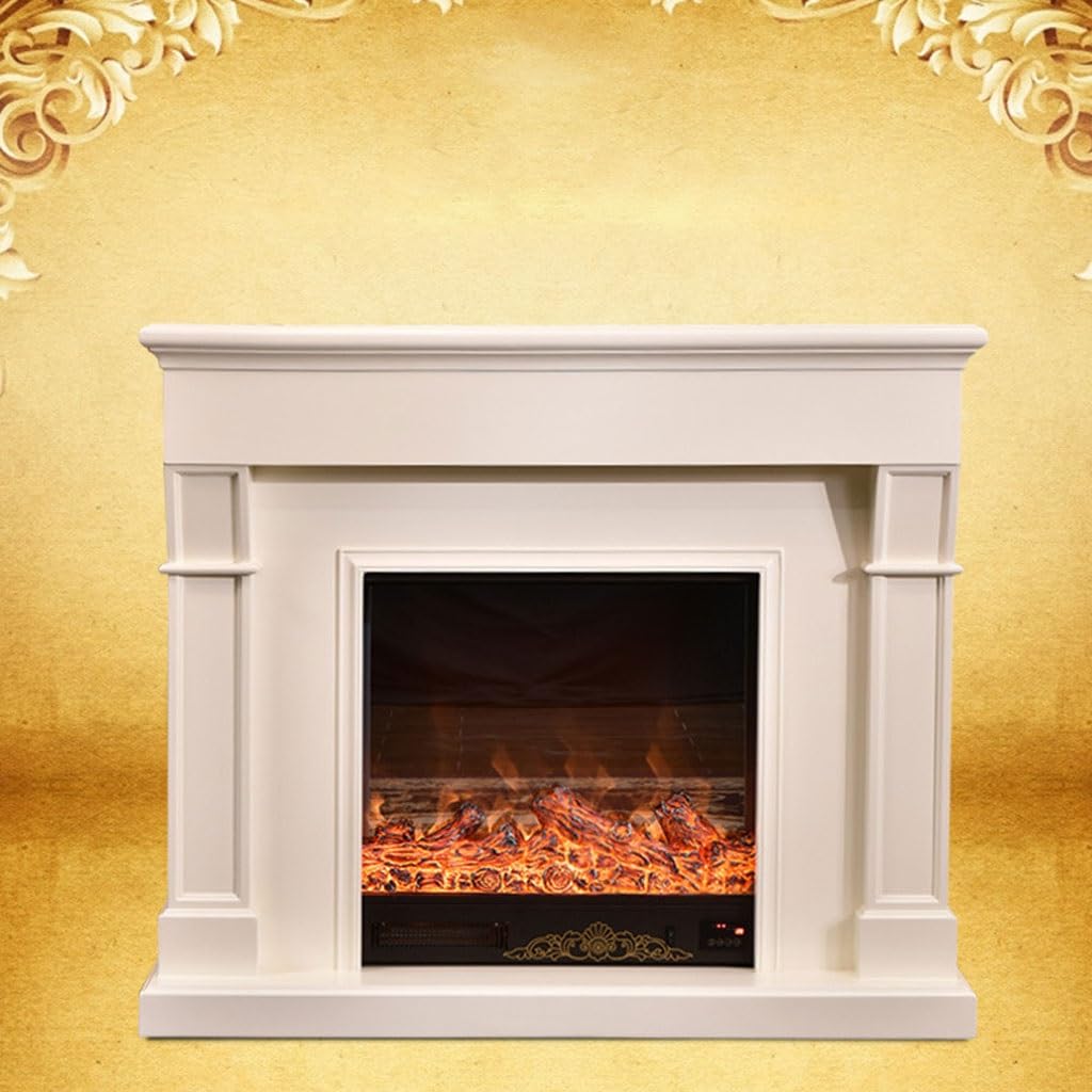 European Style Water Vapor Fireplace with Simulated Flame & Carved Mantel Design