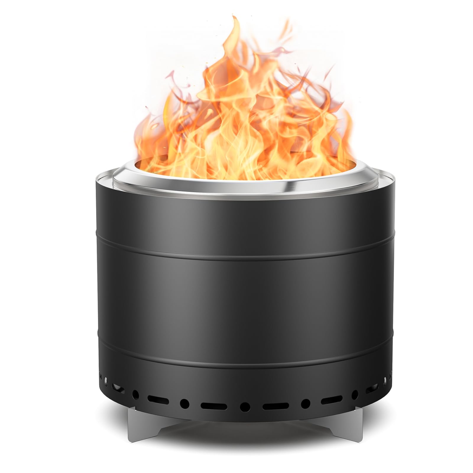 Stainless Steel Smokeless Wood-Burning Fire Pit for Outdoor Use
