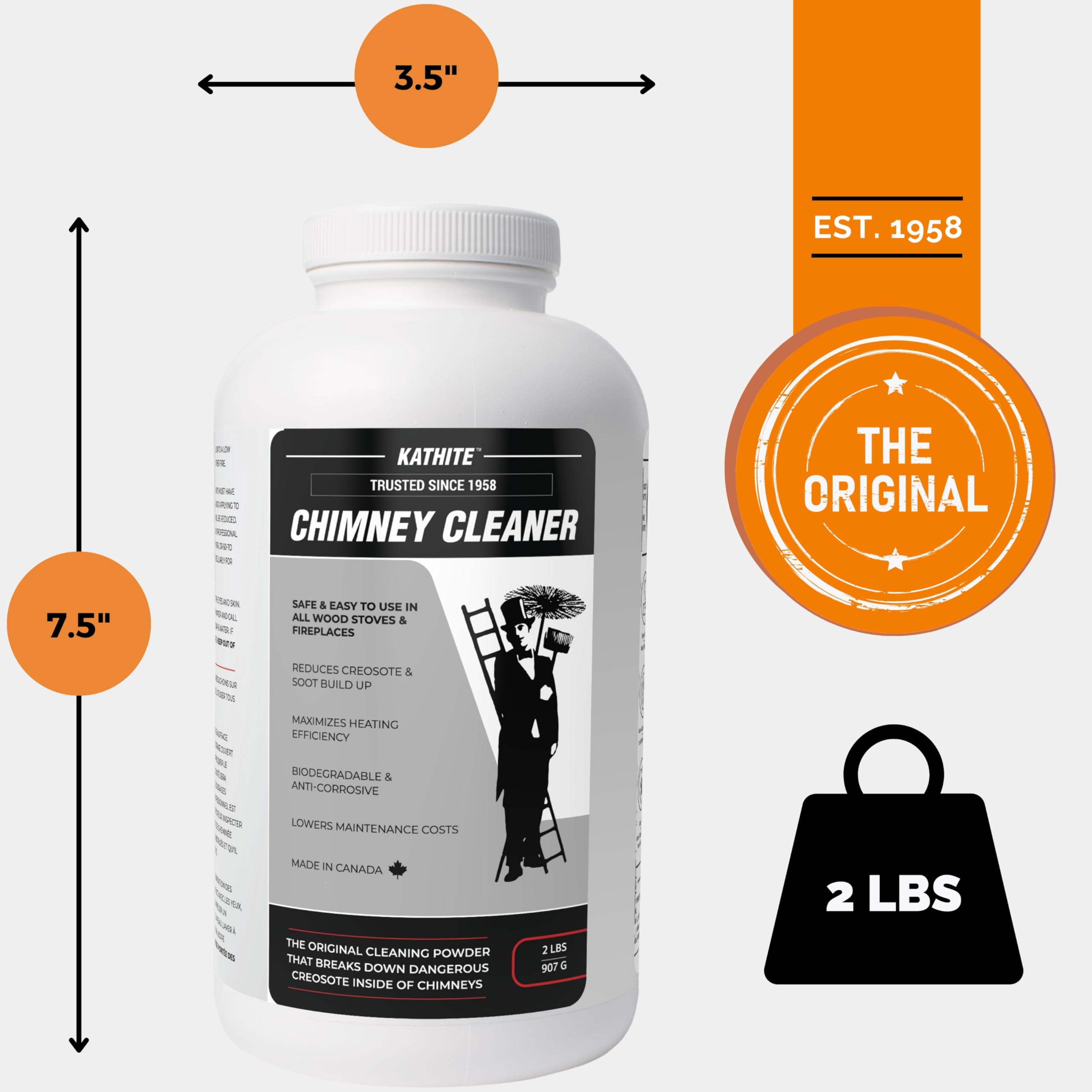 2 lb Chimney Sweep Cleaner, Soot & Creosote Remover for Fireplaces and Wood Stoves