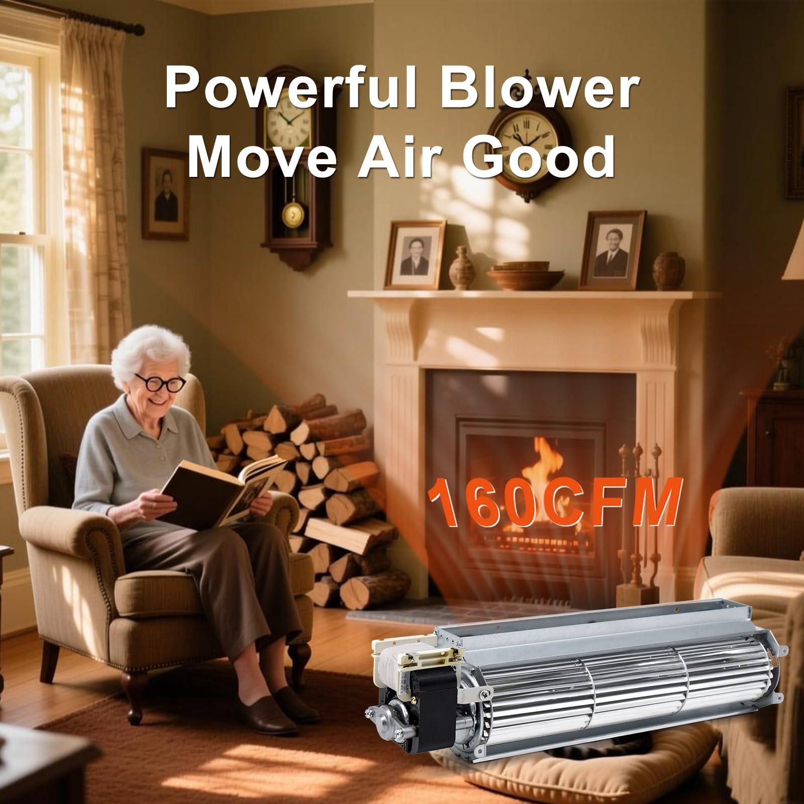 Replacement Fireplace Blower Fan Kit for Select Gas Fireplaces, Universal Compatibility Design